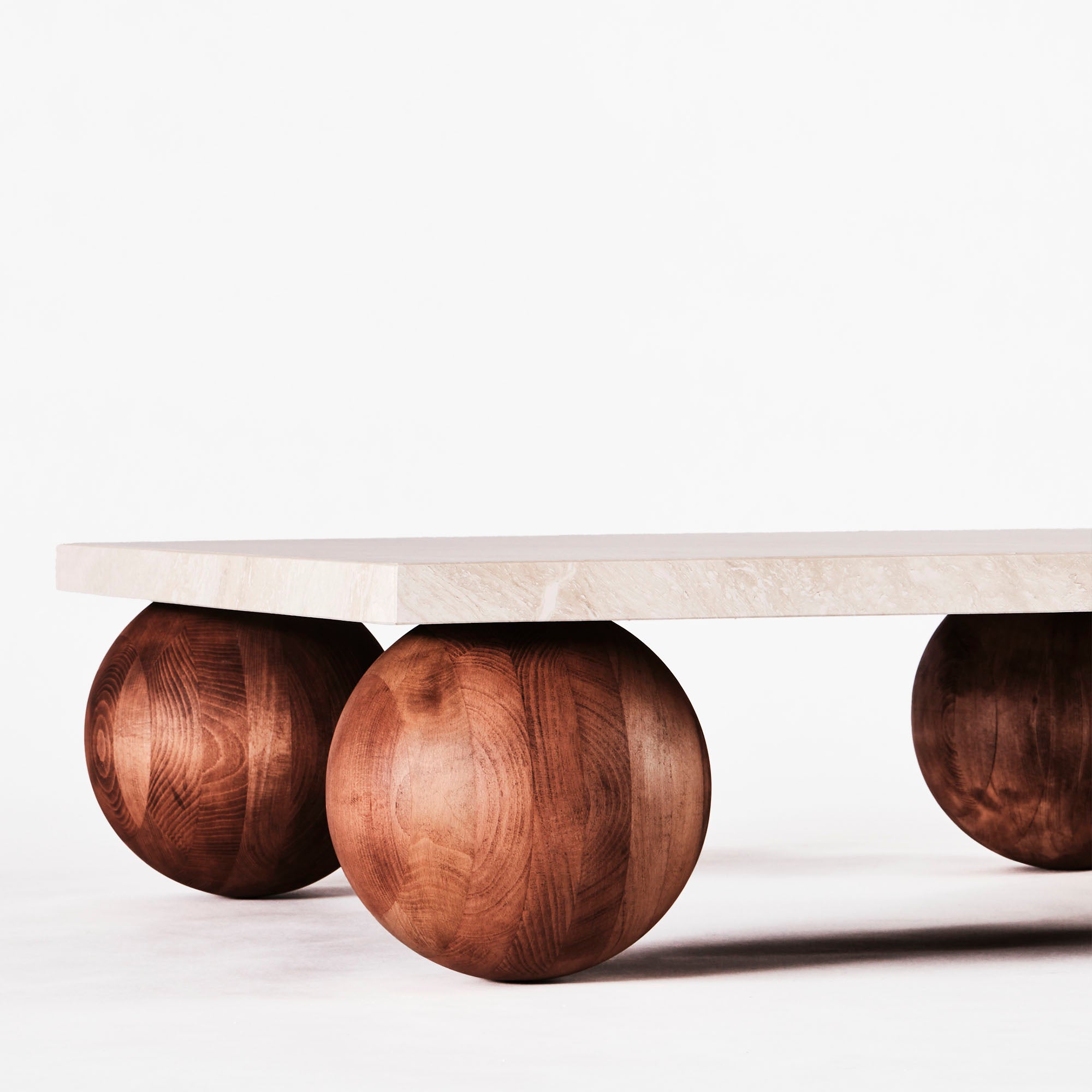 Sphere Square Sofa Table Travertino Bianco