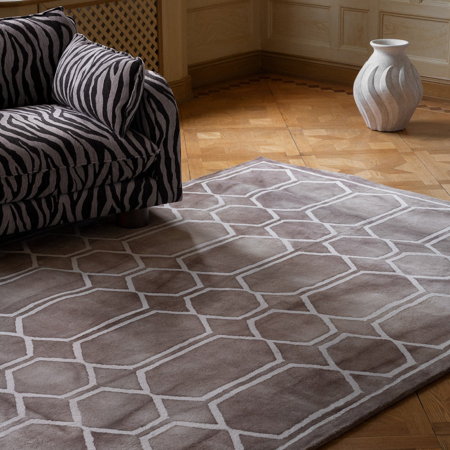 Tie Dye Beige Rug