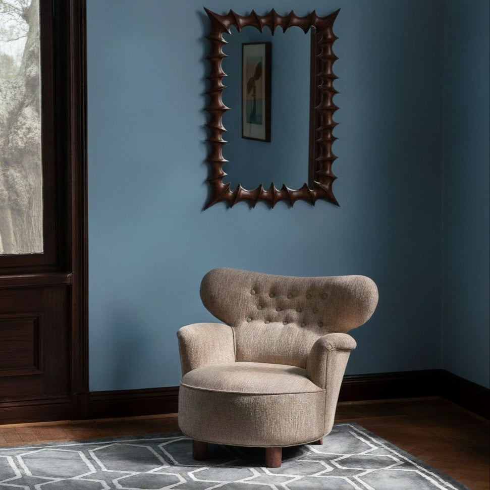 Brutalist Mirror Small Natural Wood