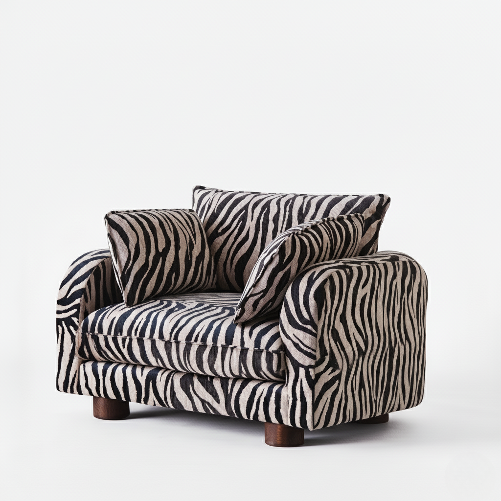 Miles Love Seat Zebra