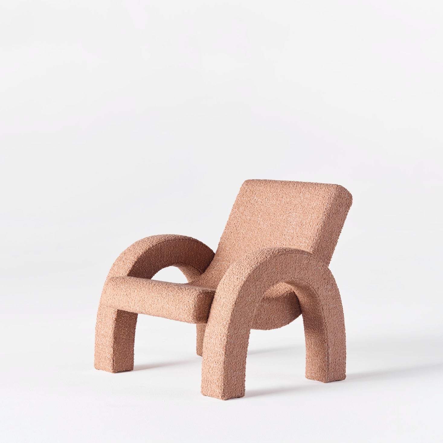 Arco Lounge Chair Small Boucle Pink