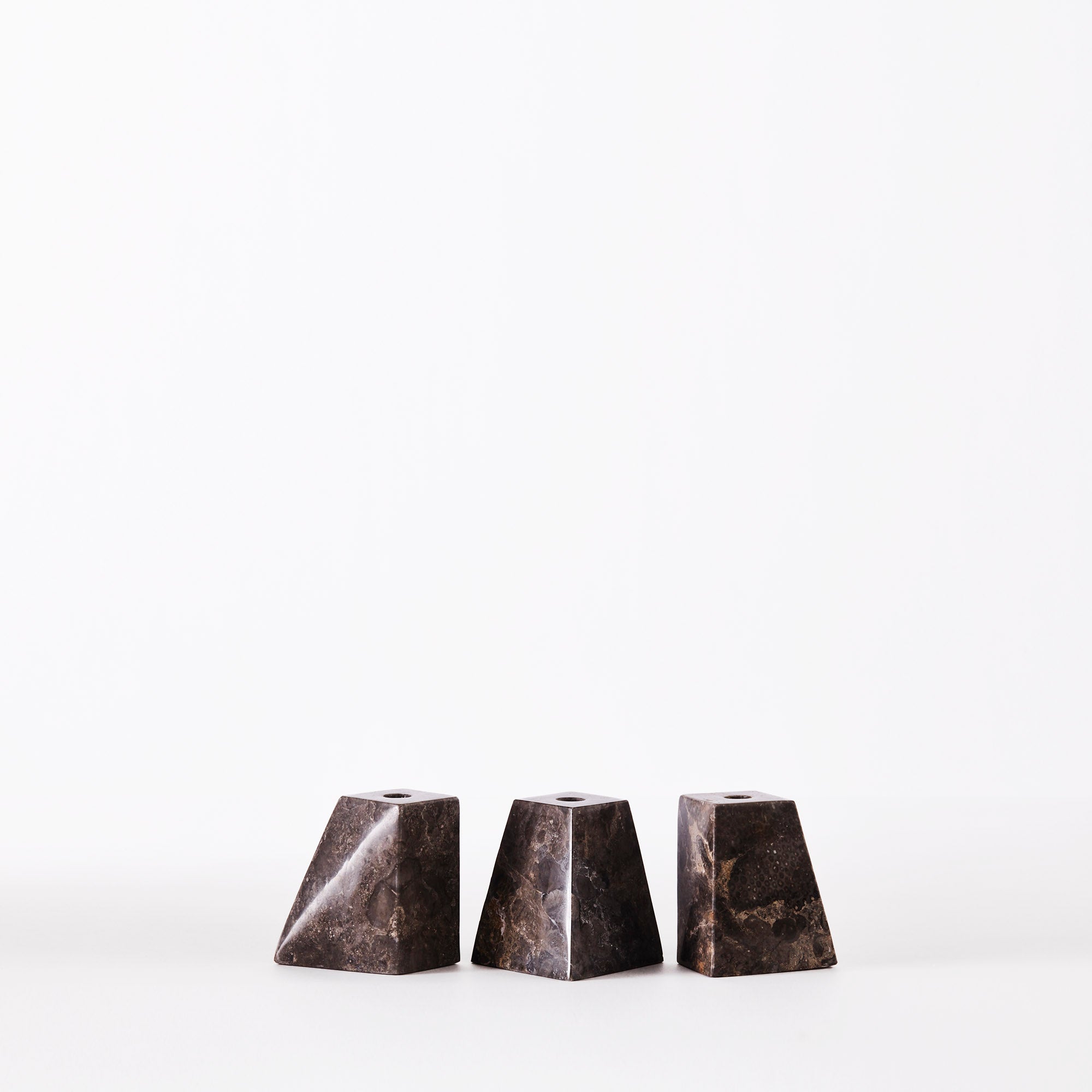 Pyramid Candle Holders Grey