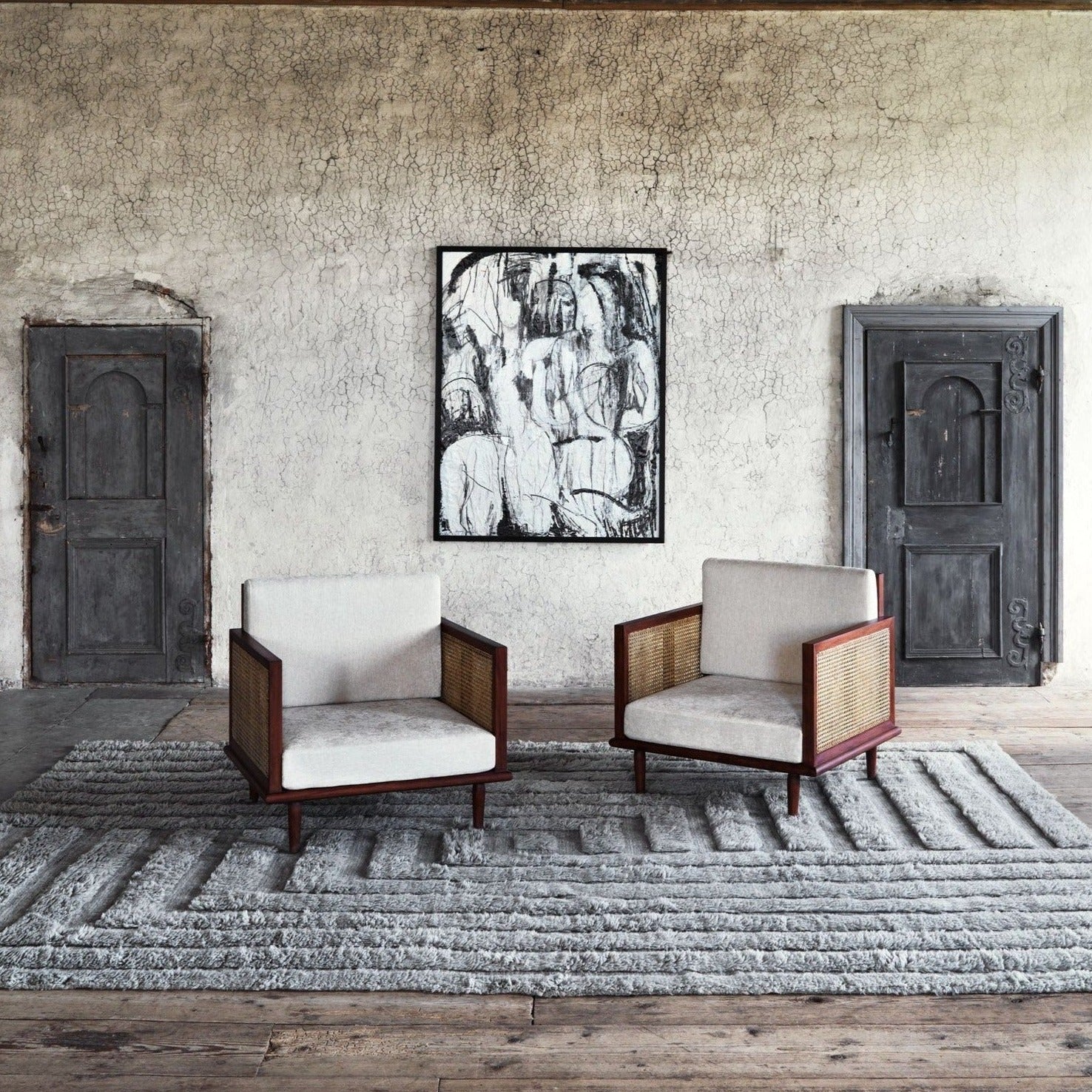 Shaggy Labyrinth Grey Rug