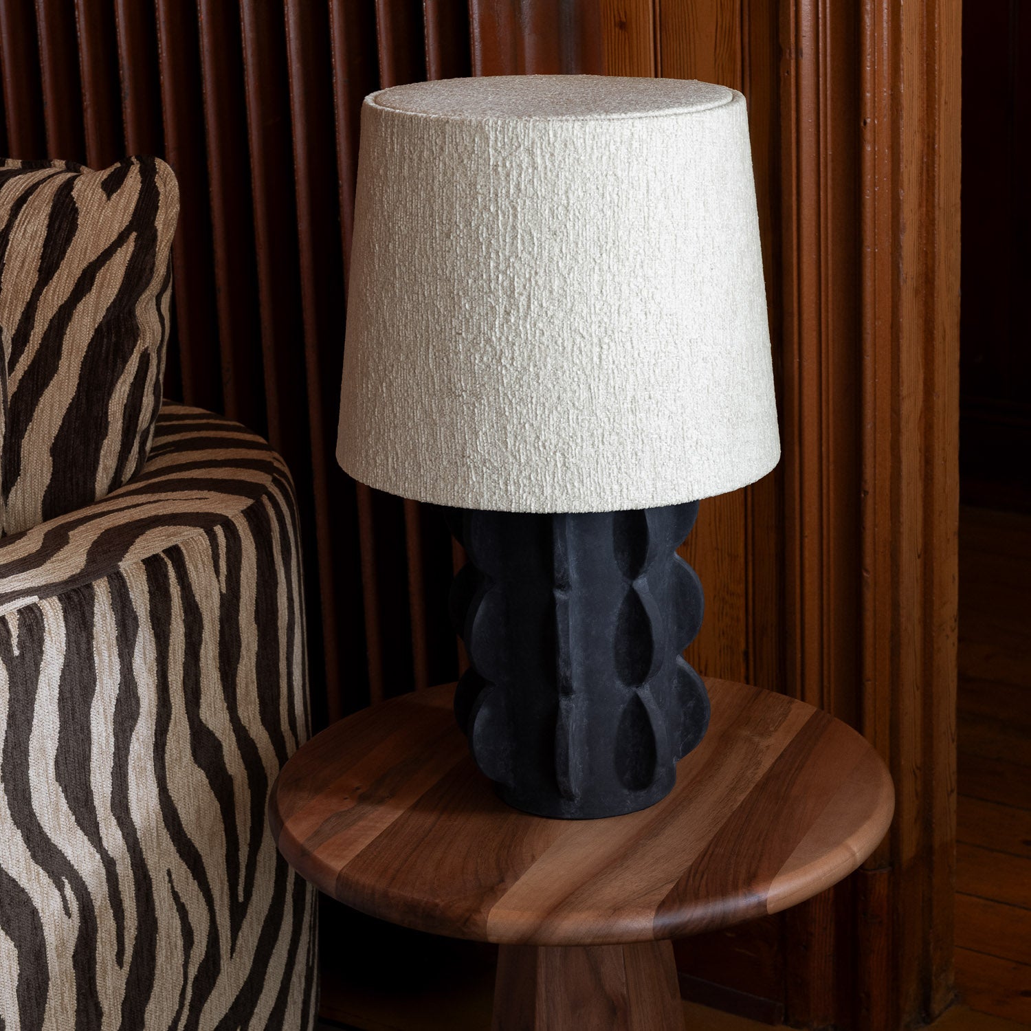 Hexagon Side Table Walnut