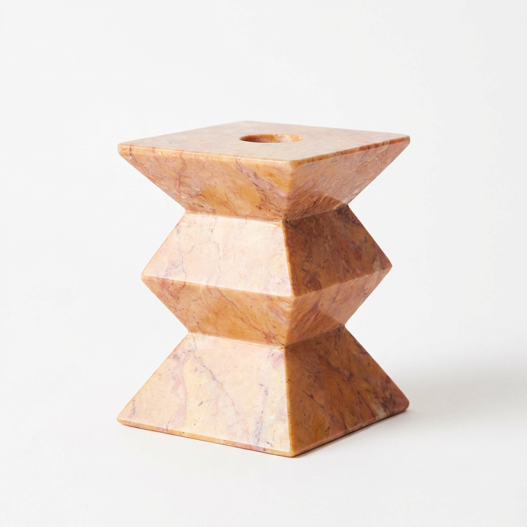 Totem Candle Holder Low Red