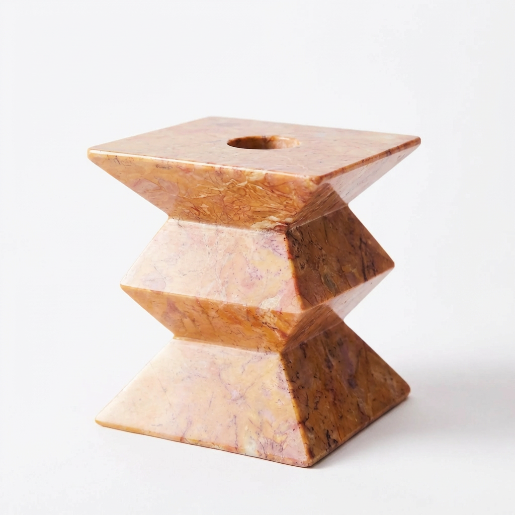 Totem Candle Holder Low Red