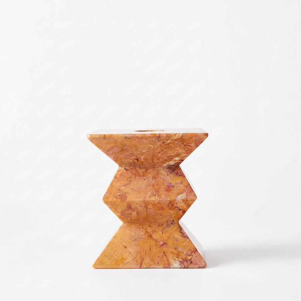 Totem Candle Holder Low Red