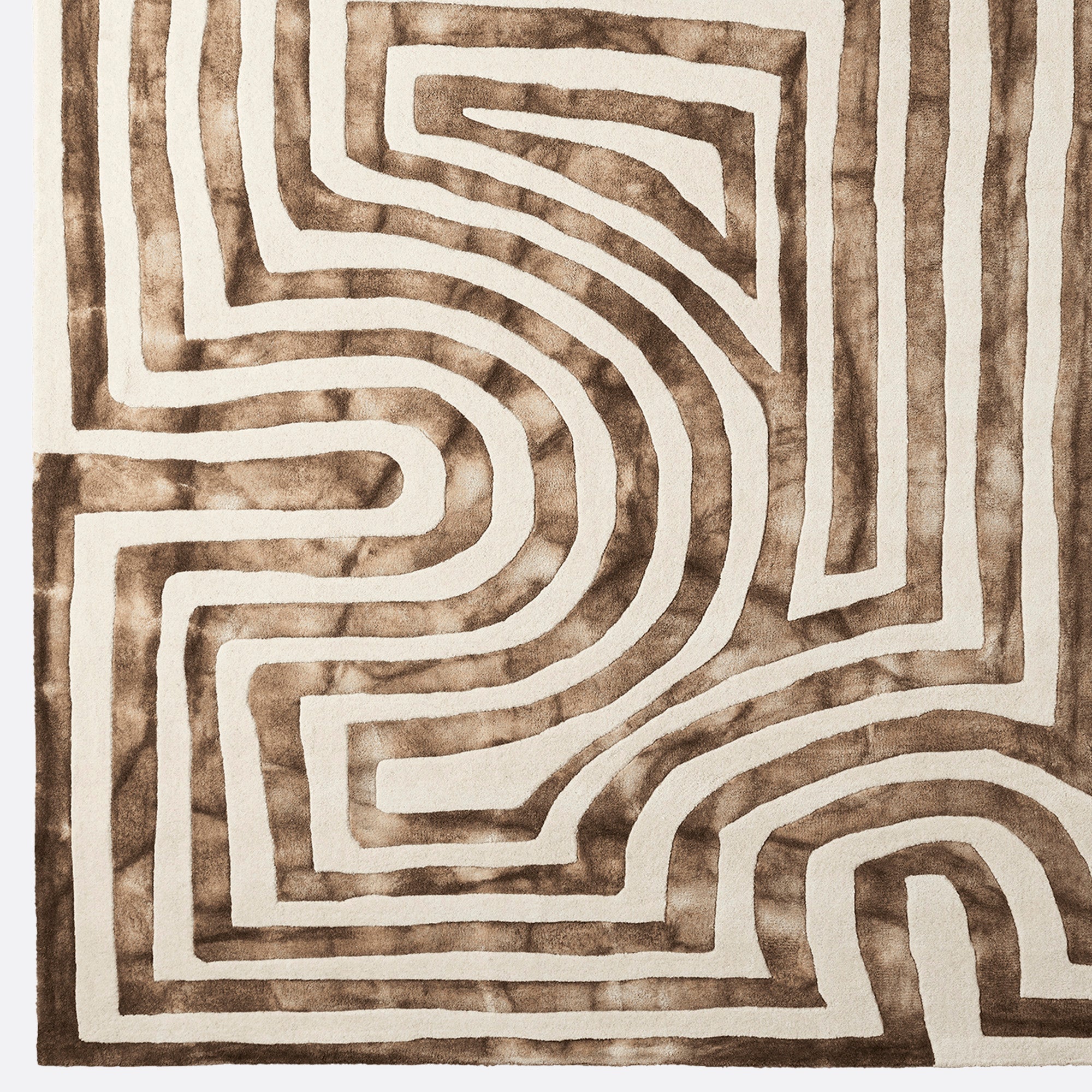 Psychedelic Labyrinth Beige Dip Dye Rug – Dusty Deco Us