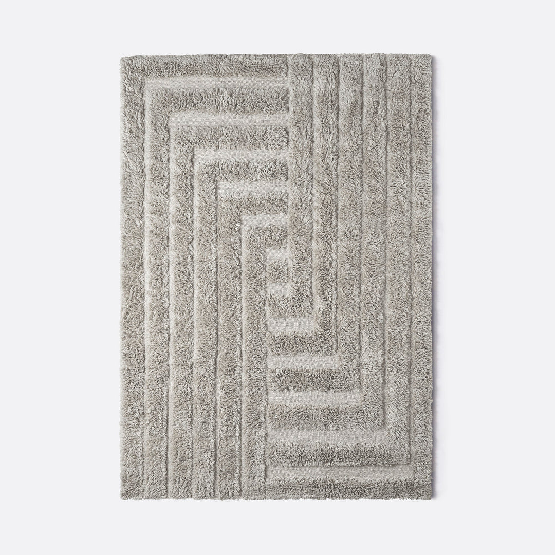 Shaggy Labyrinth Grey Rug – Dusty Deco Us